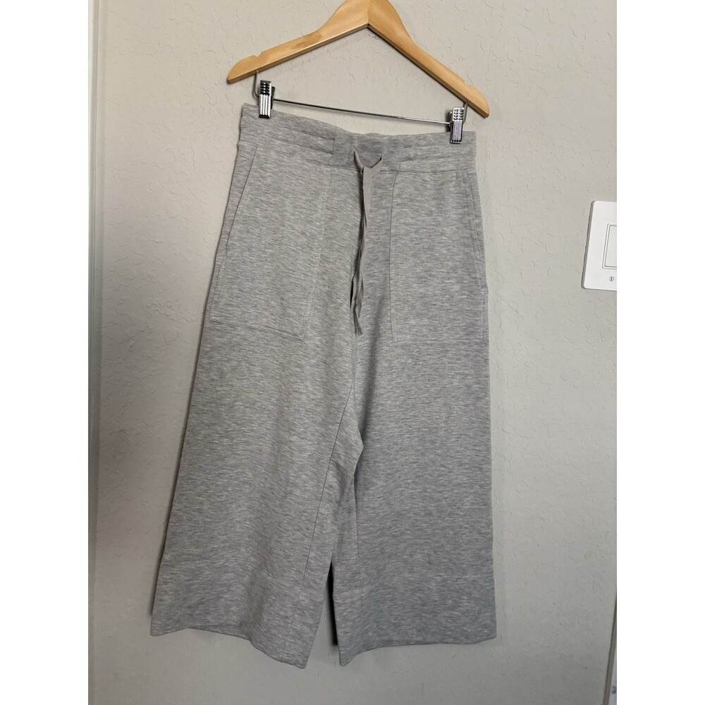 Quince SuperSoft Wide Leg Fleece Pants Womens Sz XS Gray Cropped Minimalist